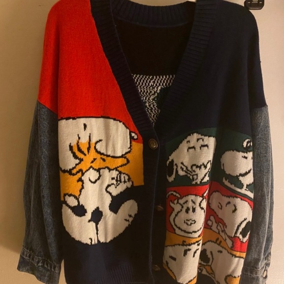 Peanuts Jackets & Coats Peanuts Cardigan Denim Jacket Poshmark